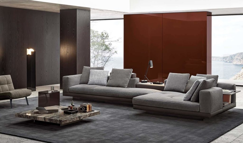 Minotti Connery avec chaise longue carrée