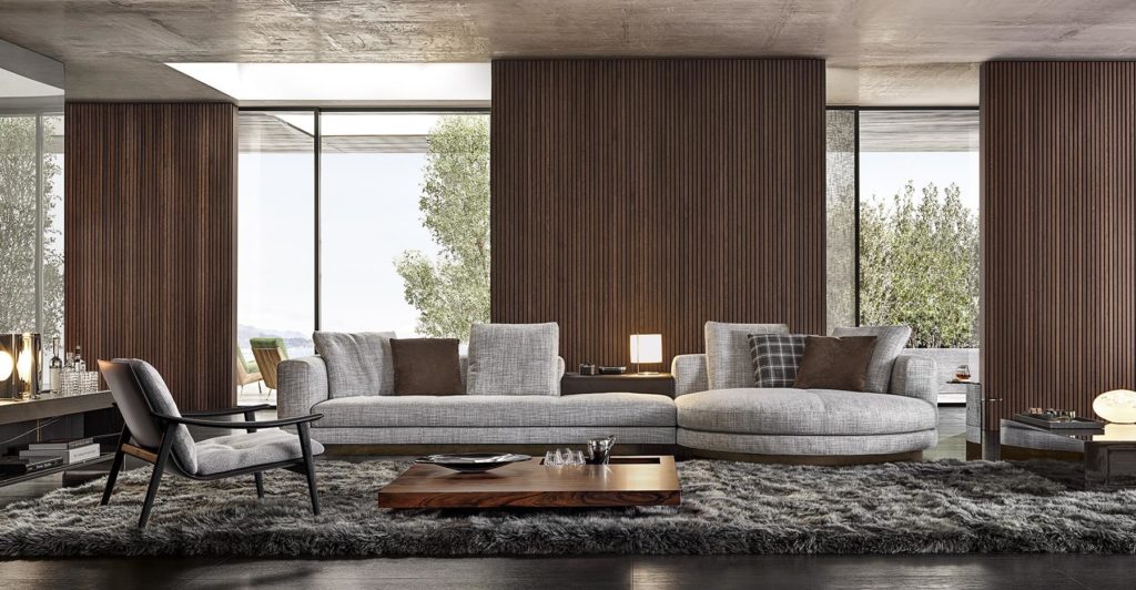 Minotti Connery avec chaise longue ronde